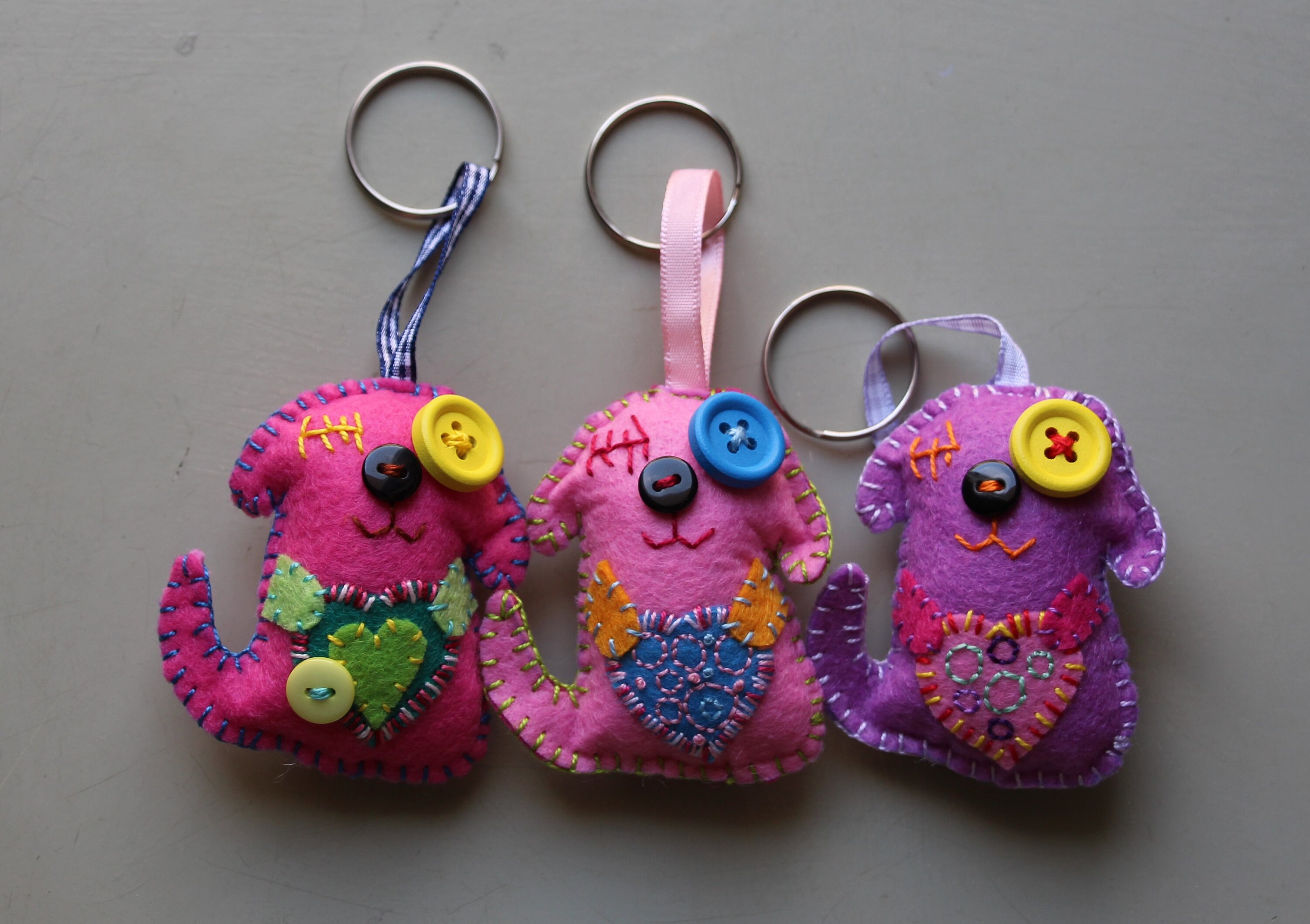Dog Keychain Key Ring Handmade Puppy Pet Lovers Gift Idea Felt Etsy
