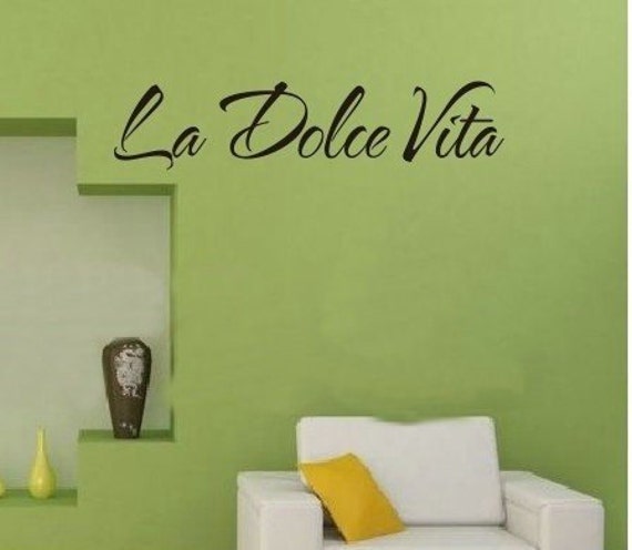 la dolce vita italian quote wall stickers vita lettering kids | etsy
