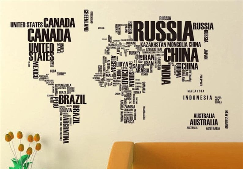 Large size World Map Wall Art Vinyl Decal Stickers Home Decor Removable Mural AU