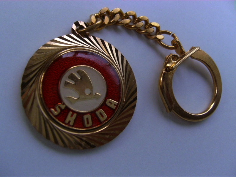 Logo car auto SKODA vintage keyring keychain Etsy