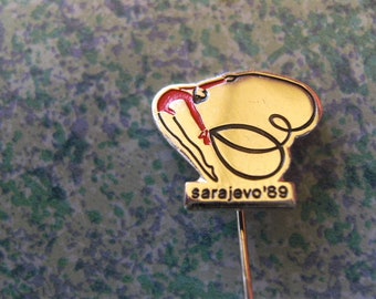 Pin's Olympique Vintage - Hockey Sarajevo 1984, épinglette Estampillée