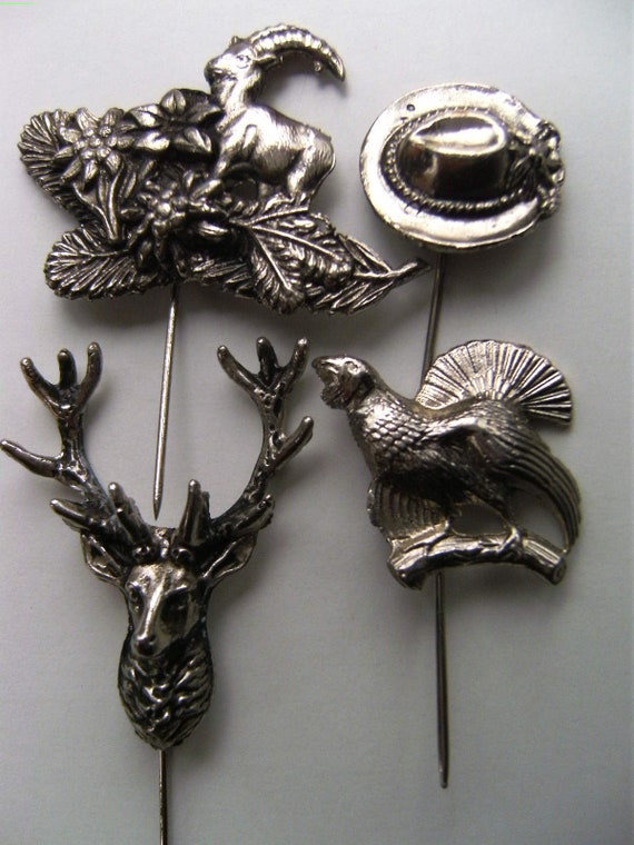 Vintage hunter pin badge lot of 4 pin badge