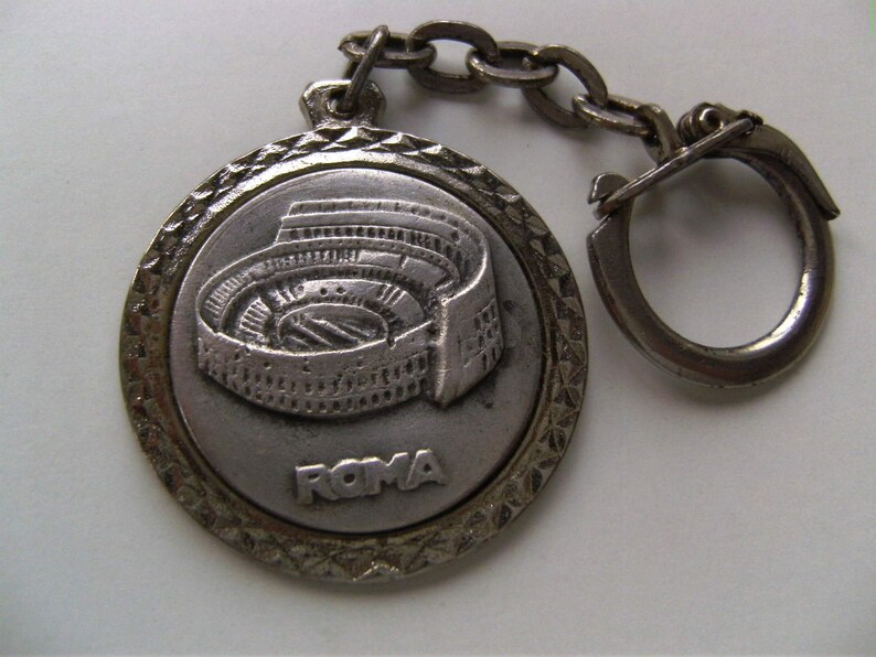 Vintage Keychain ROMA COLOSSEUM Keyring ITALY