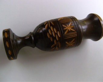 Vintage  wooden vase - hand made