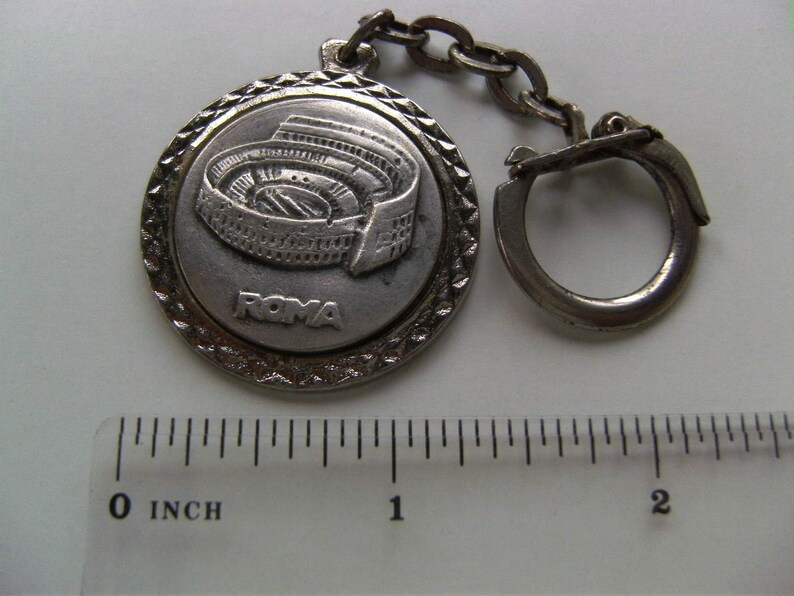 Vintage Keychain ROMA COLOSSEUM Keyring ITALY