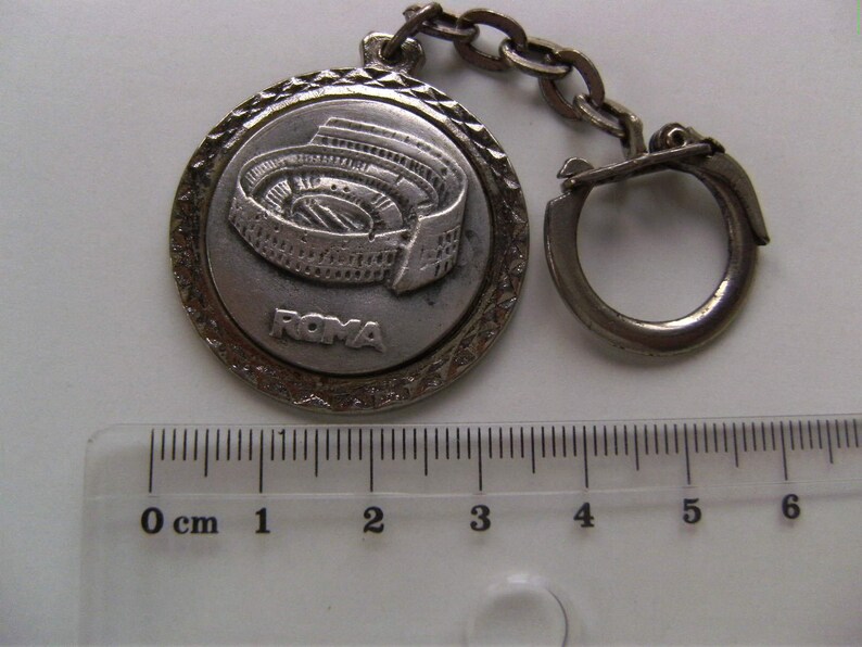 Vintage Keychain ROMA COLOSSEUM Keyring ITALY