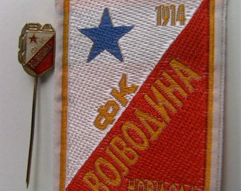 Football club Vojvodina Novi Sad Yugoslavia  - vintage patch & pin badge