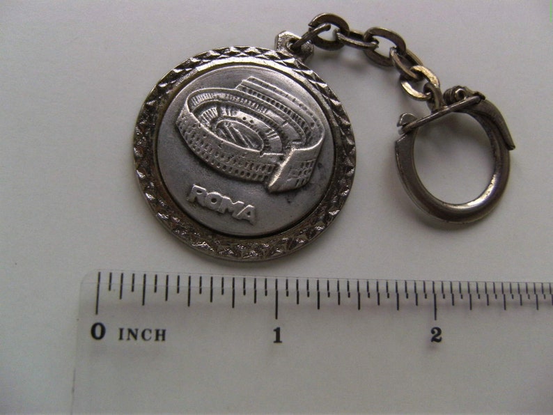 Vintage Keychain ROMA COLOSSEUM Keyring ITALY
