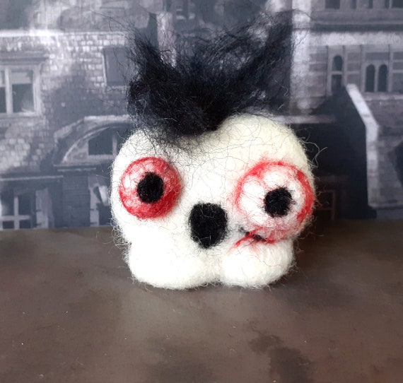 zombie creepy cute miniature gothic horror Halloween art doll toy needle felted weird gift quirky odd fantasy girlfriend boyfriend