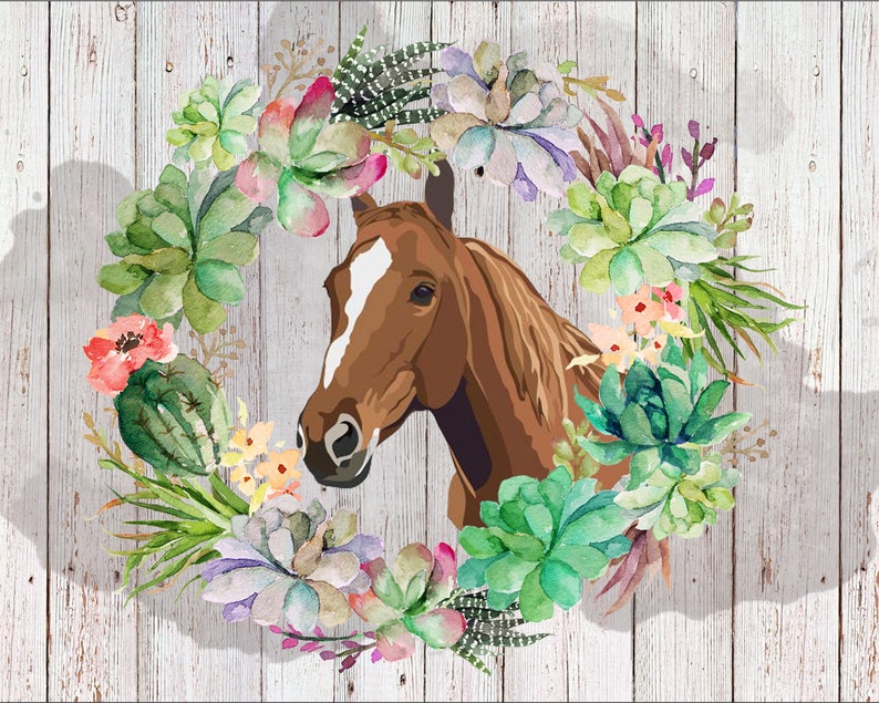 Download Watercolor Succulent Cricut Horse svg horse png sublimation | Etsy