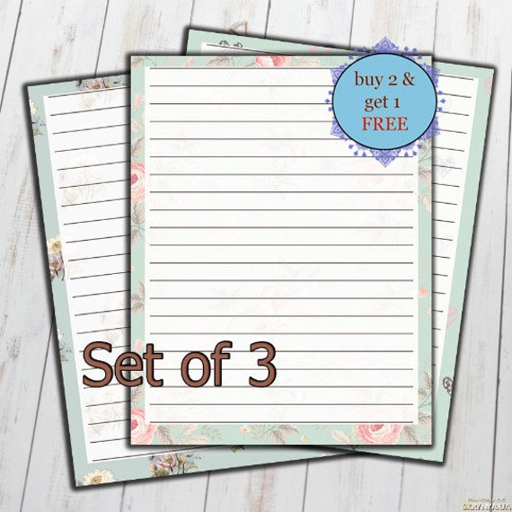 Writing Paper Stationery Printable Stationery Set Summer Instant