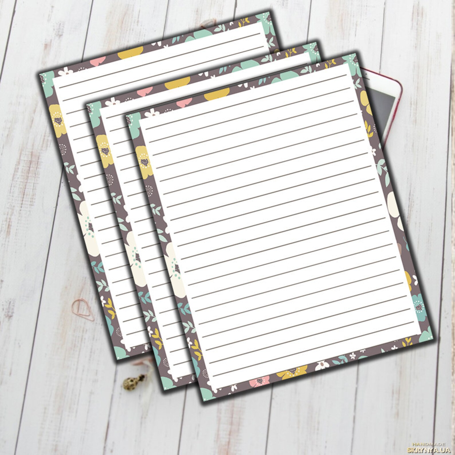 Lined Stationary Lined Stationery Set Printable Lined Paper | Etsy