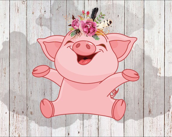 Download Sublimaeion Design Watercolor Pig Png Svg Digital Download Etsy