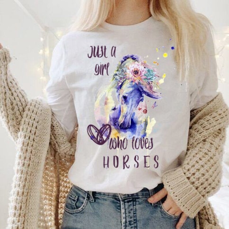 Download Sublimation design girl horse shirt SVG Just a girl who ...
