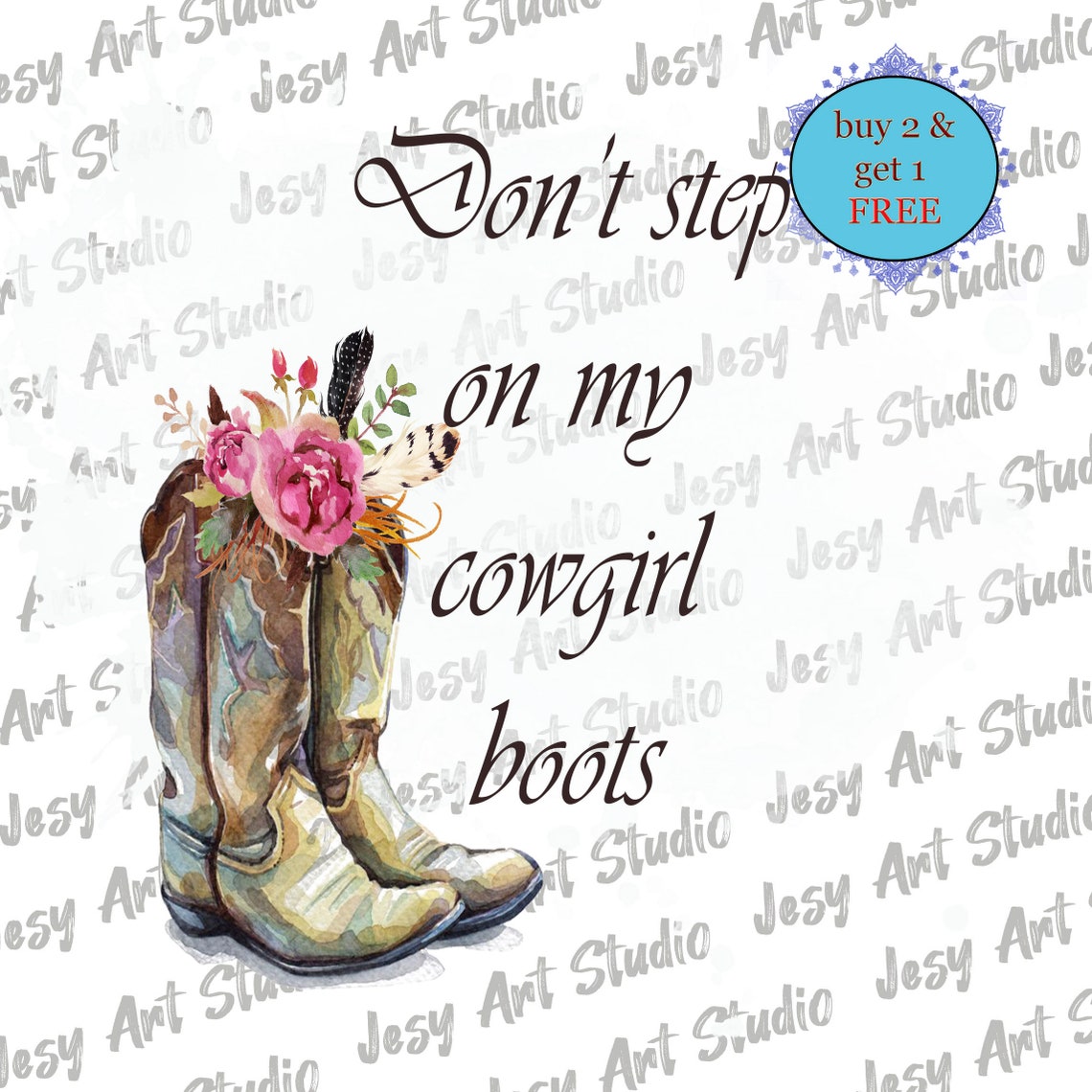 Sublimation Watercolor Cowgirl Boots With Flowers Boho PNG - Etsy
