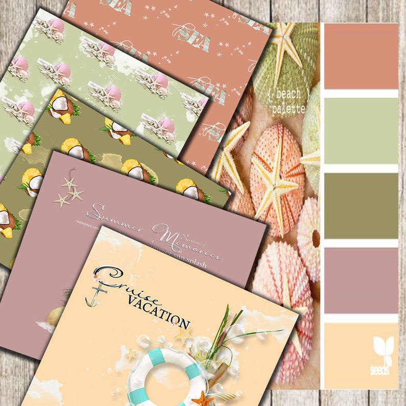 Download Beach Digital Papers Seaside Paper Summer Vacation Sea Frame Clipart Decoupage Paper Scrapbooking Paper Free Clipart Clip Art Art Collectibles Safarni Org