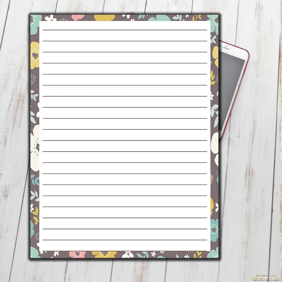 Lined Stationary Lined Stationery Set Printable Lined Paper Etsy