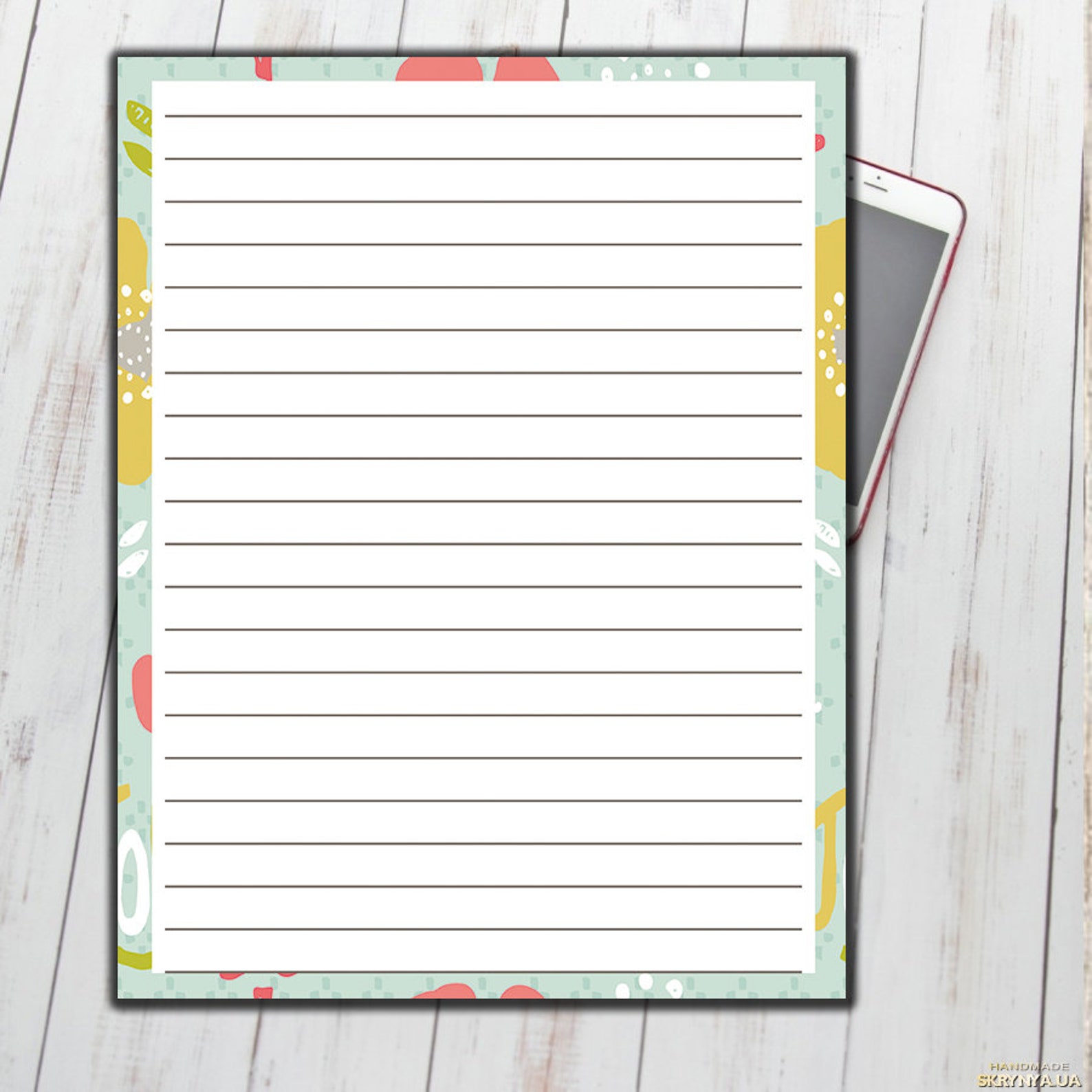 Lined Stationary Lined Stationery Set Printable Lined Paper | Etsy