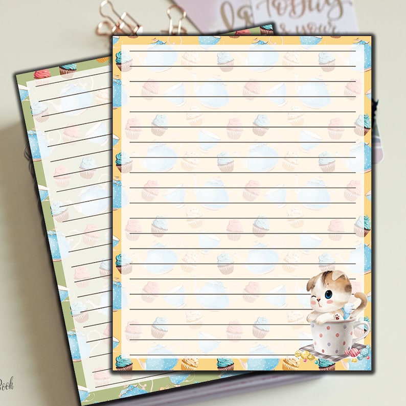 Lined Stationary Lined Stationery Set Printable Lined Paper Etsy