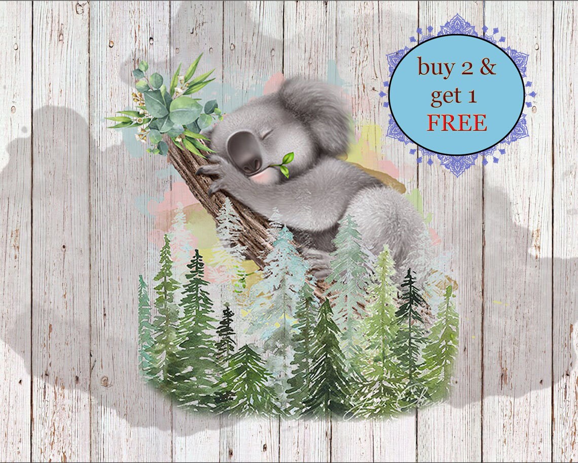 Download Koala Clipart Sublimation Design Svg Png Baby Koala Cute Etsy
