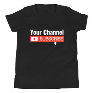 Youth Personalized YouTube shirt - Subscribe YOUTUBE channel custom Tee - Youtuber Viral Channel Gaming Vlogger Custom Unisex Youth T-Shirt