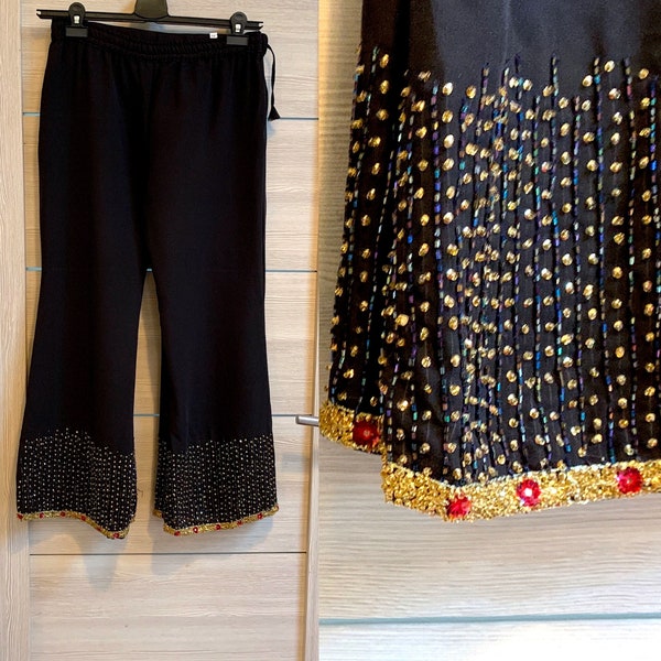 Silver Glitter Capri Pants