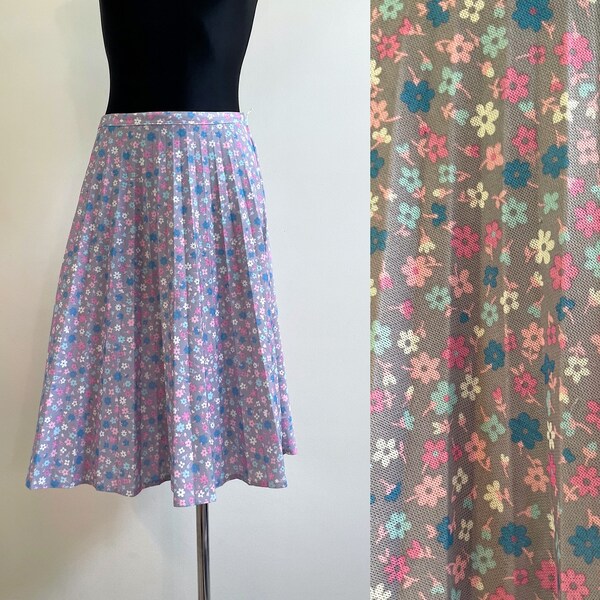 Blue Vintage Pleated Skirt - Etsy