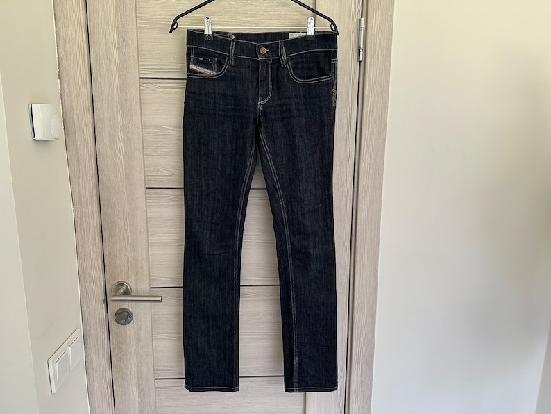 DIESEL Livy Strech Denim Jeans Low Rise Dark Blue Stretch Trousers