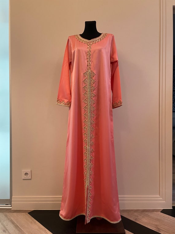 Pink Kaftan Maxi Caftan Long Sleeve Indian Orient… - image 10