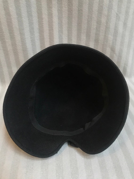 Vintage Black Women's Hat 60s - 70s Winter Huntin… - image 7