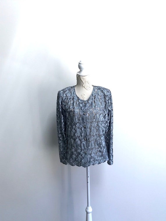 silver lace cardigan