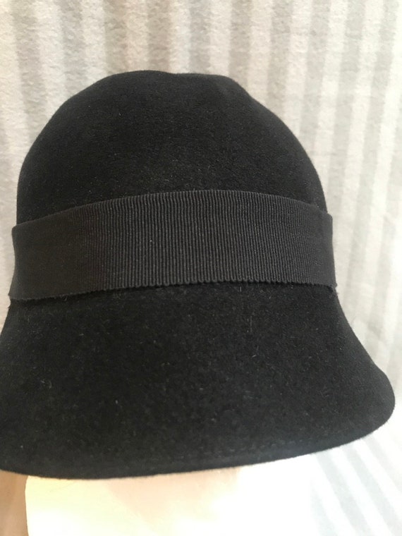 Vintage Black Women's Hat 60s - 70s Winter Huntin… - image 6