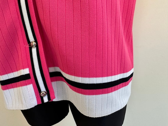 Vintage 70s - 80s Pink Blouse Deep V Neck Button … - image 5