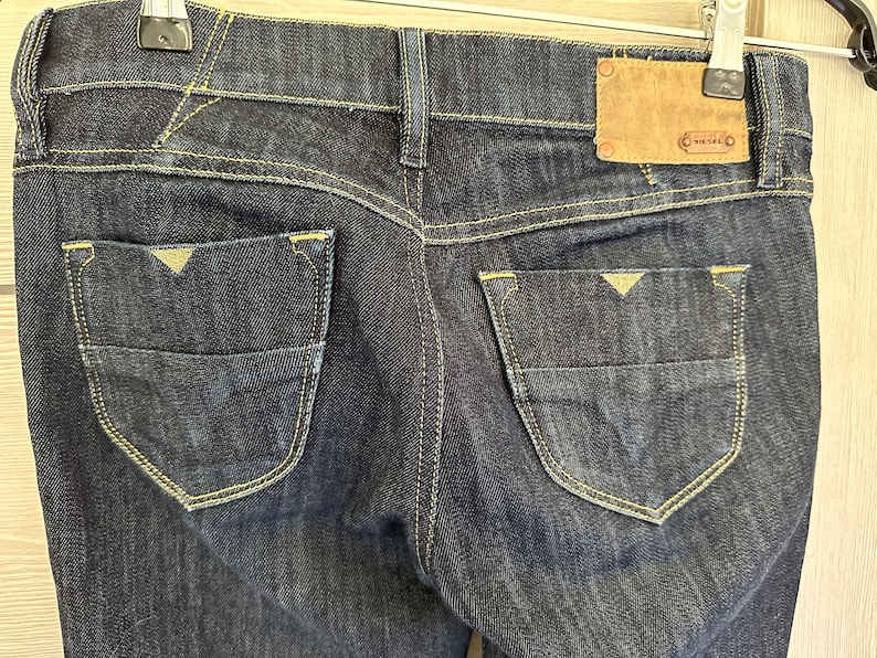 DIESEL Livy Strech Denim Jeans Low Rise Dark Blue Stretch Trousers