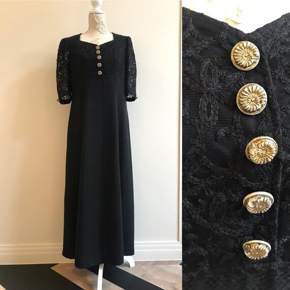 Dirndl Dress Black Lace Loden Alpen Austrian Dirnd