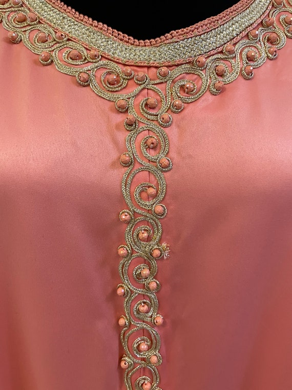 Pink Kaftan Maxi Caftan Long Sleeve Indian Orient… - image 9