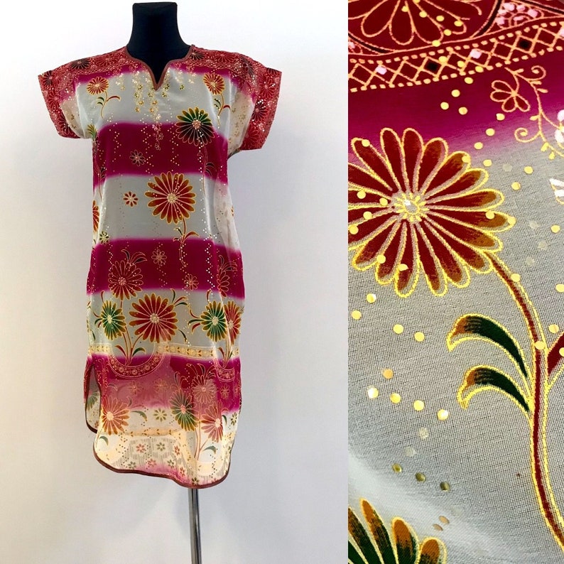 Colorful Kaftan Transparent Dress Women Caftan Tunic Orient Gypsy