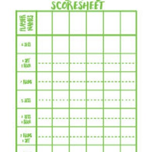 Printable Digital Download: ONZE Card Game Scorecard in Two Sizes BONUS ...