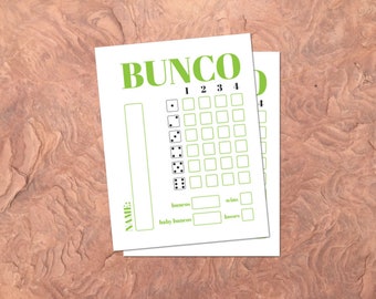 Printable Instant Download Bunco Score Cards