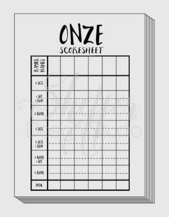 Téléchargement numérique imprimable : tableau de bord du jeu de cartes ONZE  en deux tailles BONUS choisissez une version couleur du tableau de bord -   France