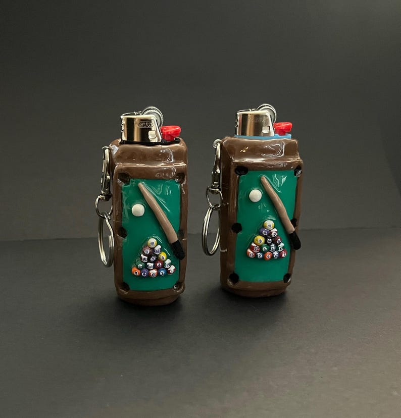 Custom Polymer Clay Lighter Case Keychain image 2