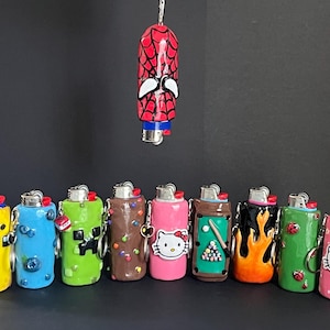 Custom Polymer Clay Lighter Case Keychain image 1