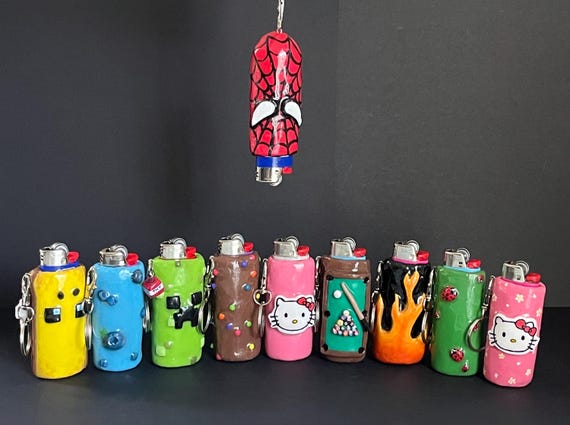 Custom Polymer Clay Lighter Case Keychain