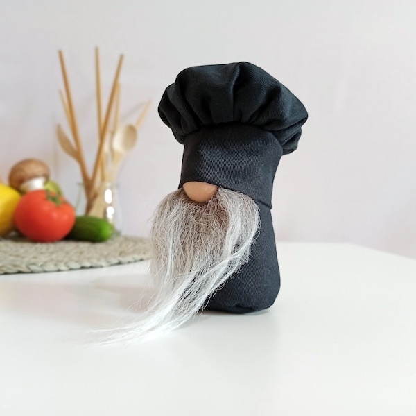 Black Kitchen Gnomes Chef, Kitchen Tiered Tray Decor, Cook Kitchen Gnome