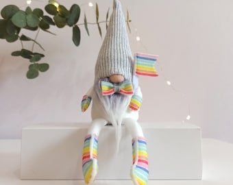 Rainbow Pride Flag Gnome: Summer Home Decor