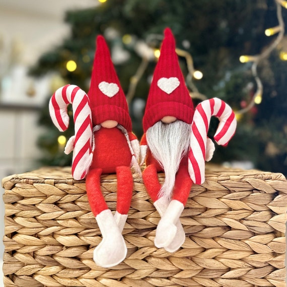 Scandinavian Christmas Gnome: Hygge Candy Cane Decor