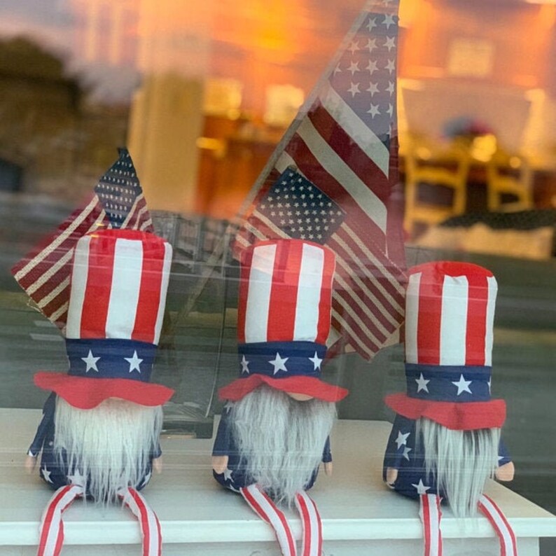 Patriotic Gnome Labor Day Independence Day Uncle Sam Red White Etsy