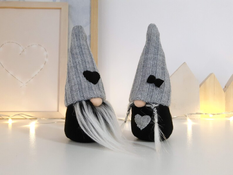 Modern Christmas Gnomes Office Desk Decor Grey & Black Gnome | Etsy