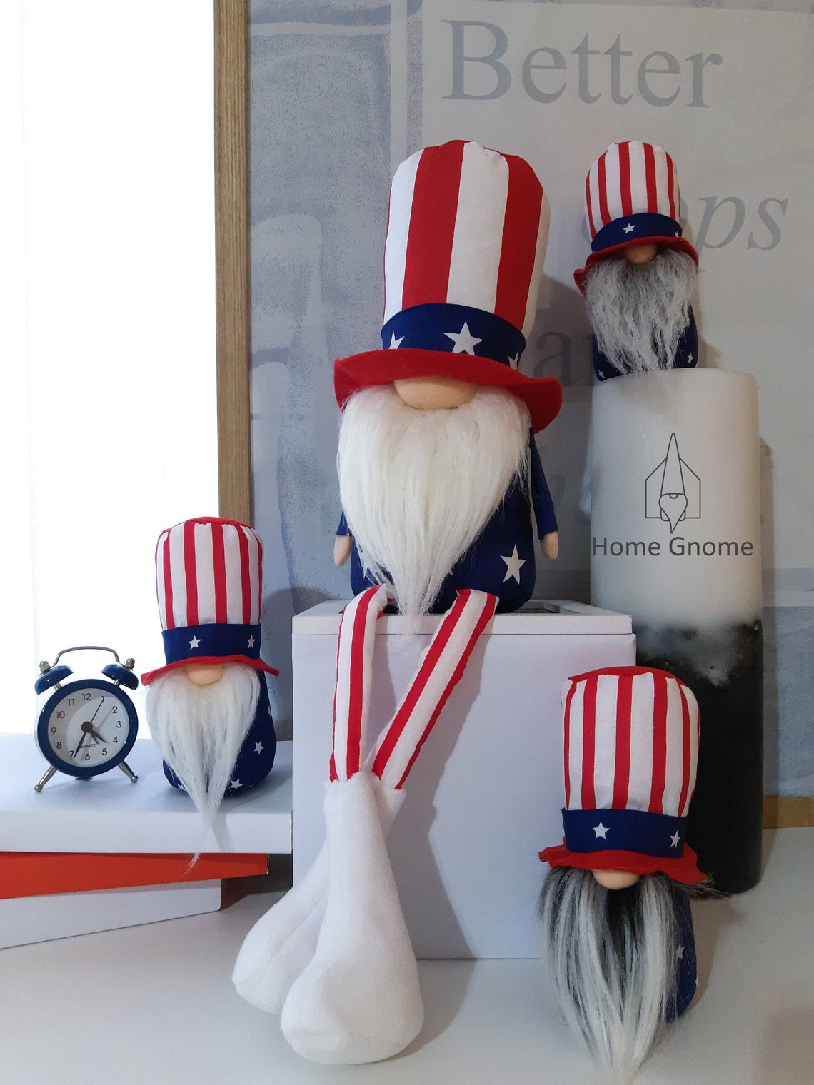 Patriotic Gnome Labor Day Independence Day Uncle Sam Red White Etsy