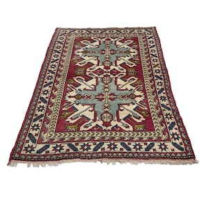 Alfombra turca antigua Kars Kazak,Feiner Handgeknüpfter Orientteppich Türkisch Kazak Teppich, 180x 126 cm